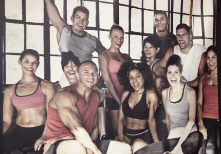 gym poster with everyone having an open-mouthed-smile
